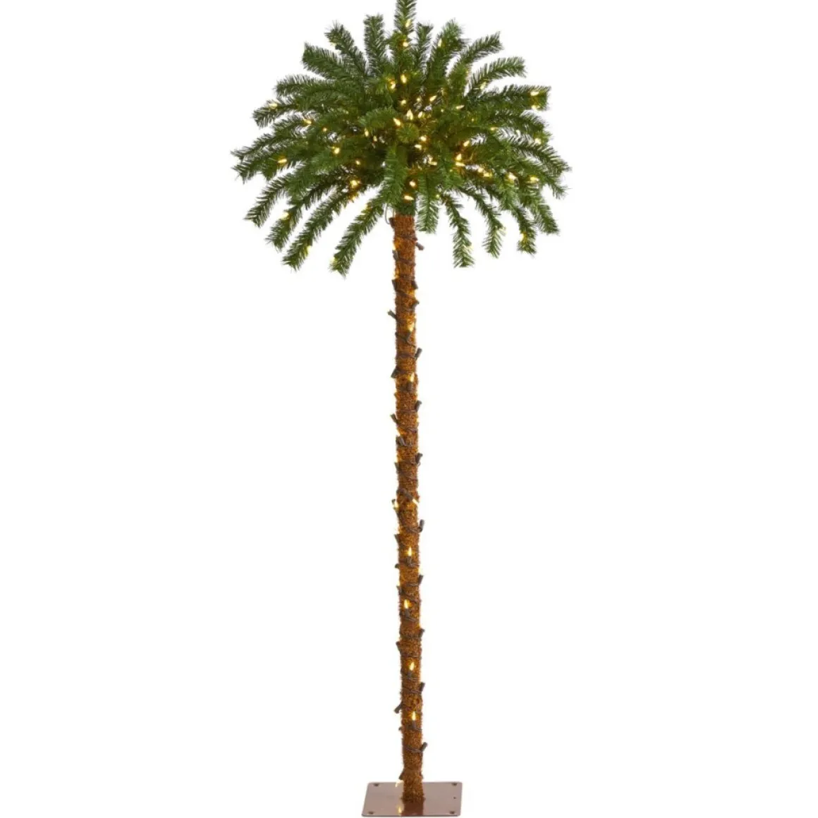 5 Ft. Christmas Palm Artificial Tree With 150 Warm White Led Lights