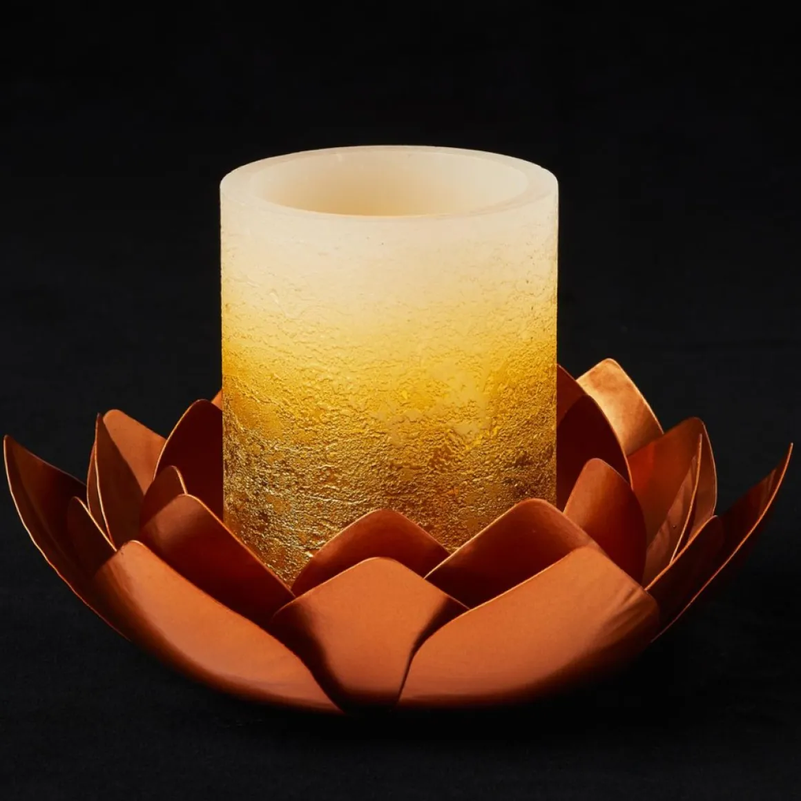 Alison At Home 2 Flameless Led Candles With Lotus Bloom Holders