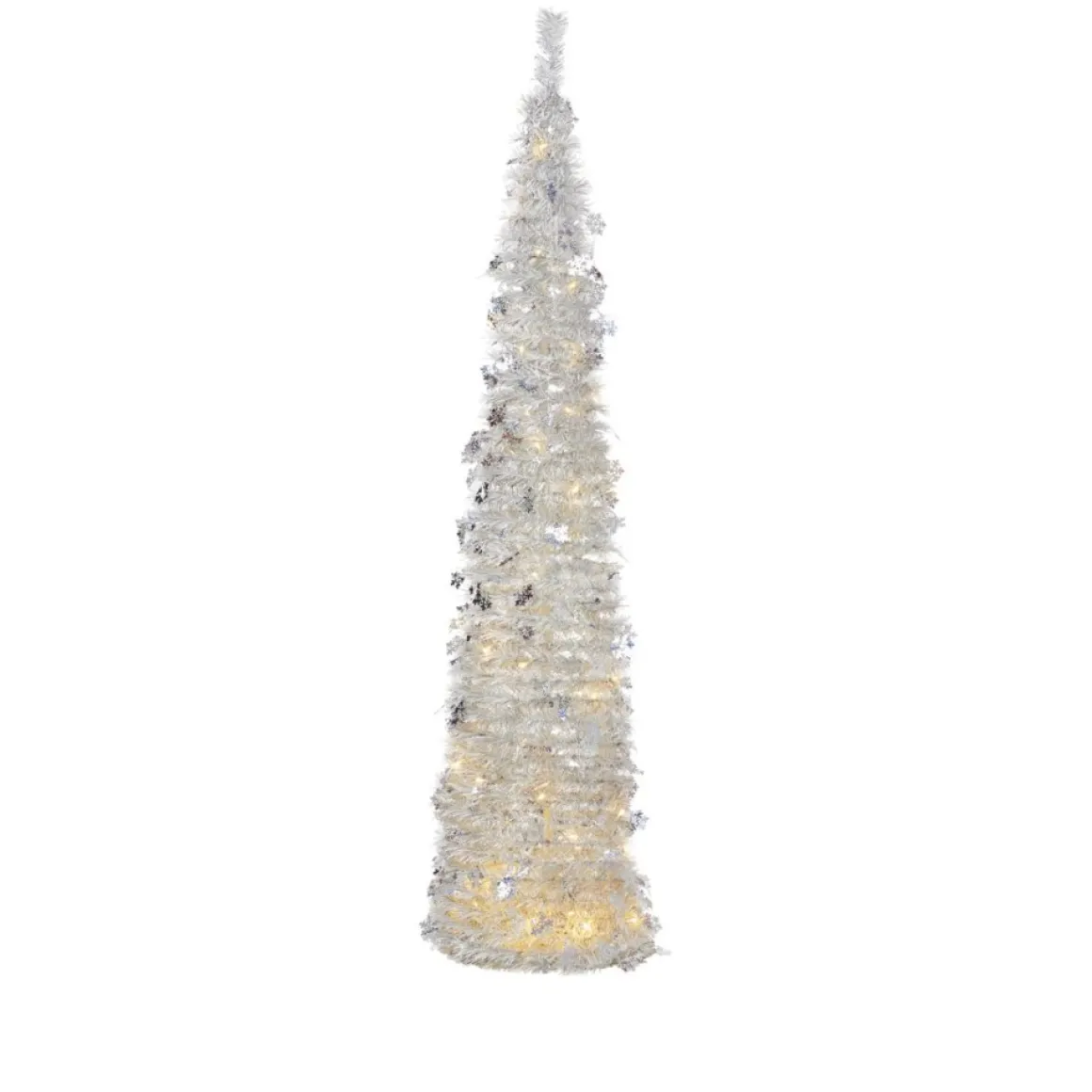 As Is Winter Lane 6' Illuminated Slim Tinsel Pop-Up Christmas Tree