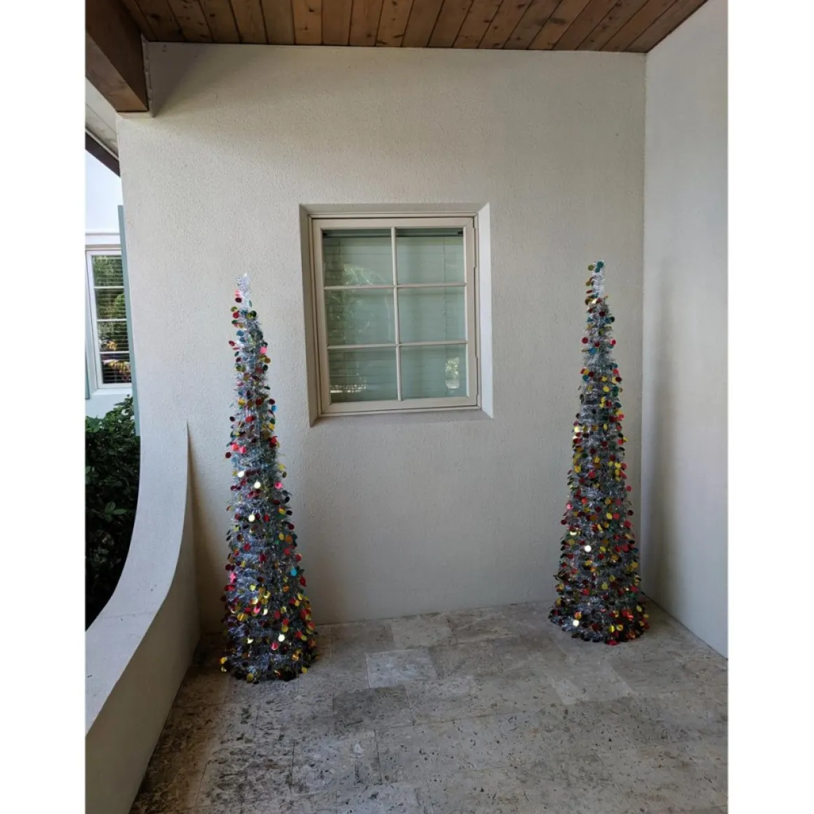 As Is Winter Lane 6' Illuminated Slim Tinsel Pop-Up Christmas Tree