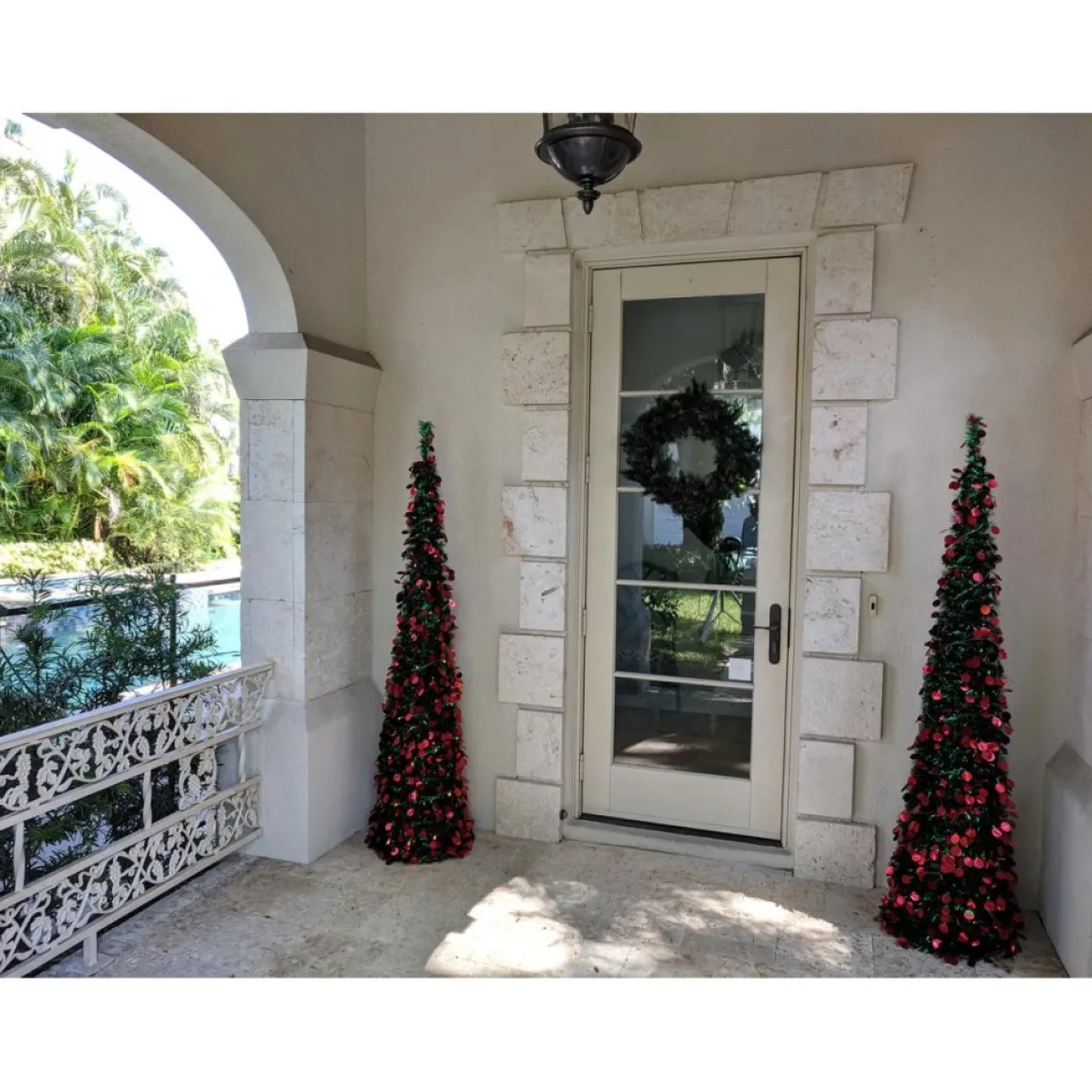 As Is Winter Lane 6' Illuminated Slim Tinsel Pop-Up Christmas Tree