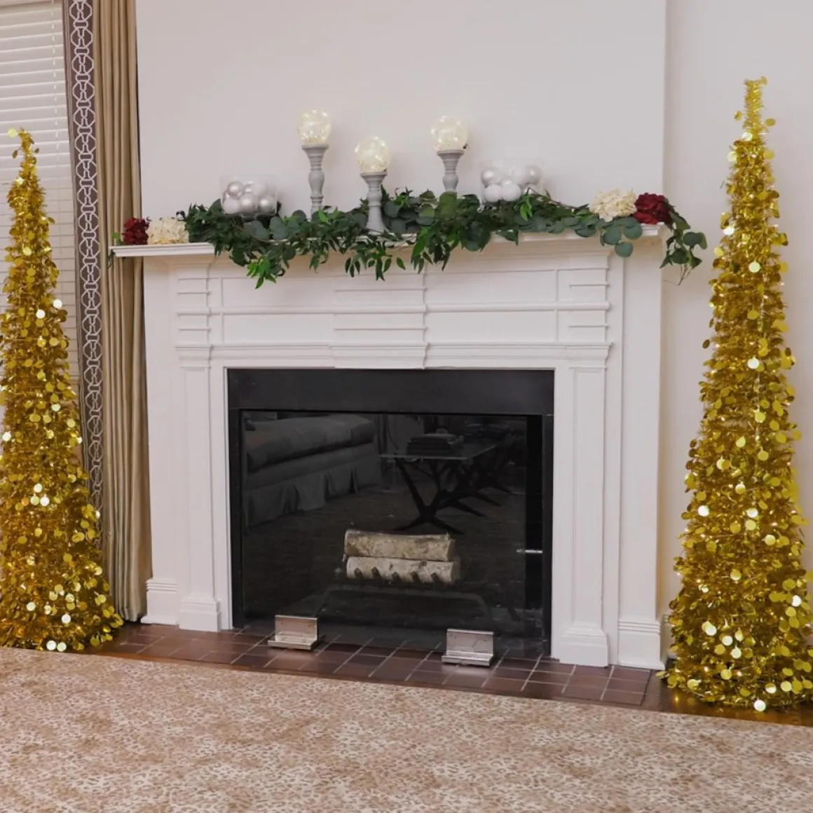 As Is Winter Lane 6' Illuminated Slim Tinsel Pop-Up Christmas Tree