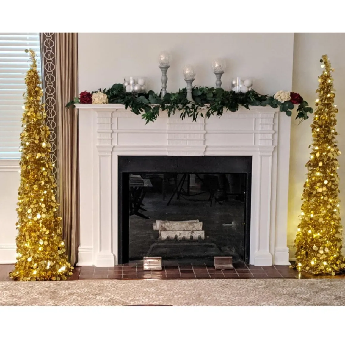 As Is Winter Lane 6' Illuminated Slim Tinsel Pop-Up Christmas Tree