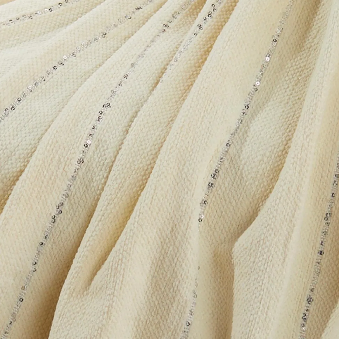 August & Leo Sequin Stripe Throw With Tassels