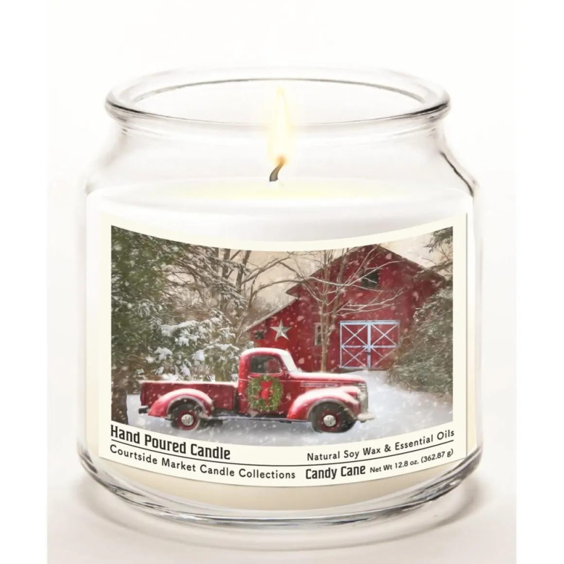 Courtside Market Barn Infused Wax Candle In Glass Jar With Silver Lid