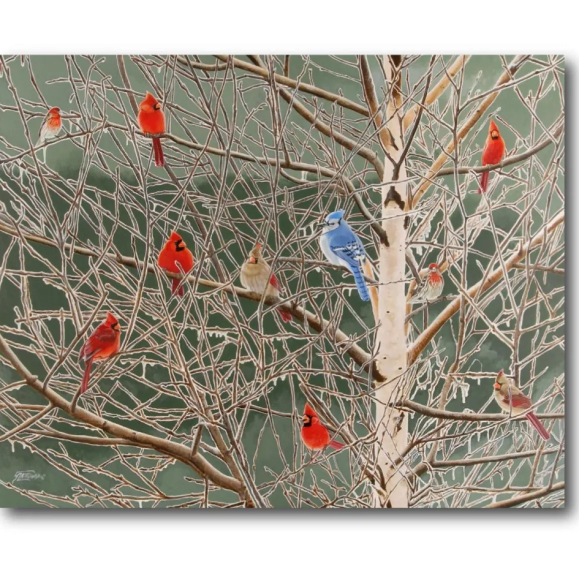 Courtside Market Canvas Wall Art - Winter Frosted, 16" X 20"