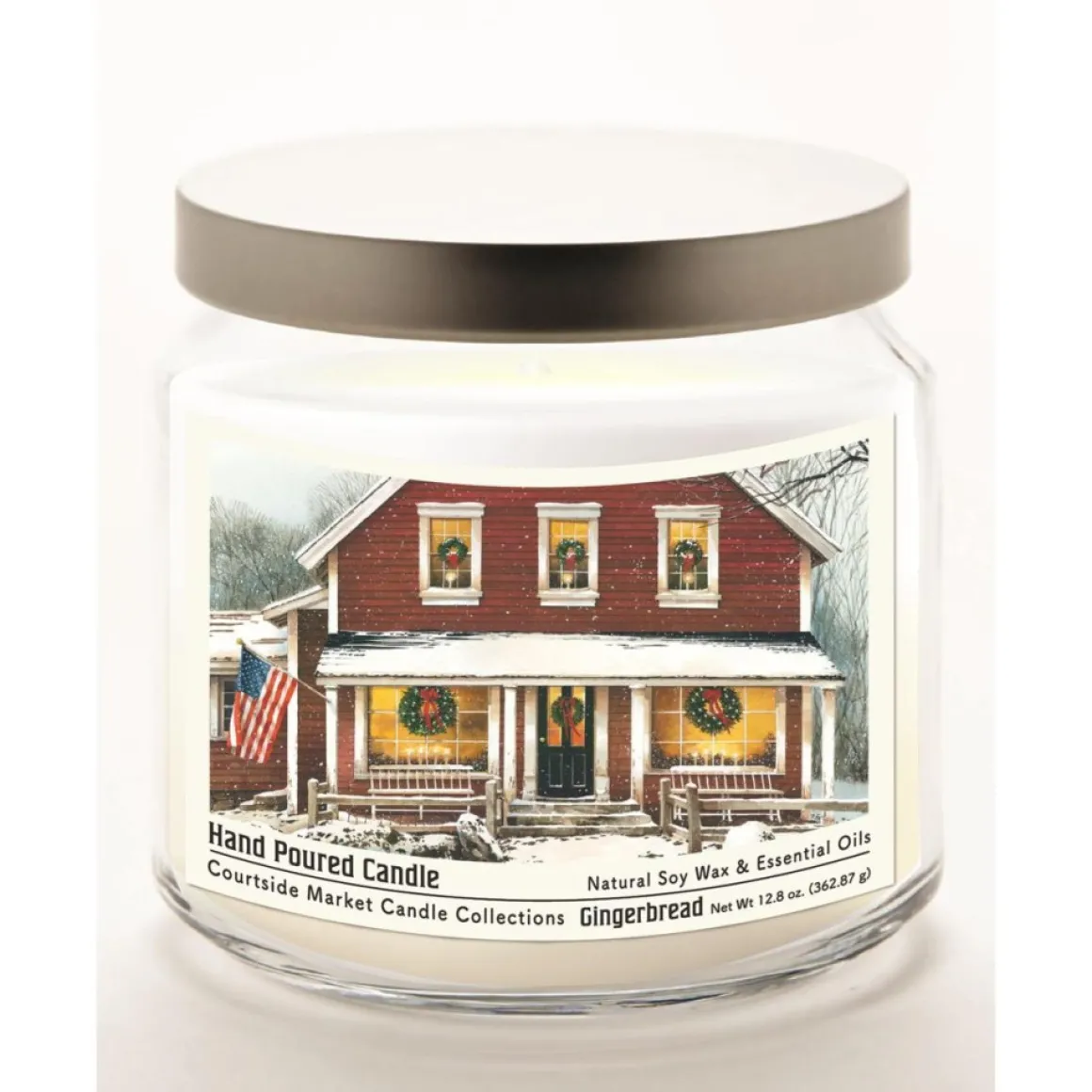 Courtside Market Christmas Farmhouse Infused Soy Candle In Glass Jar