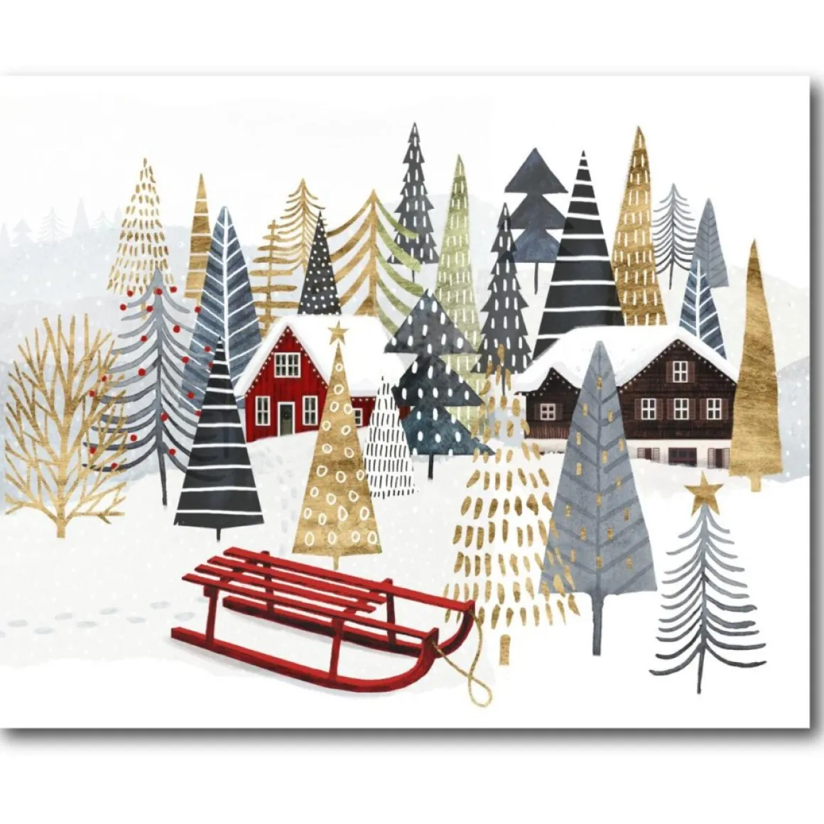 Courtside Market Christmas Woodland Iv Canvas Wall Art
