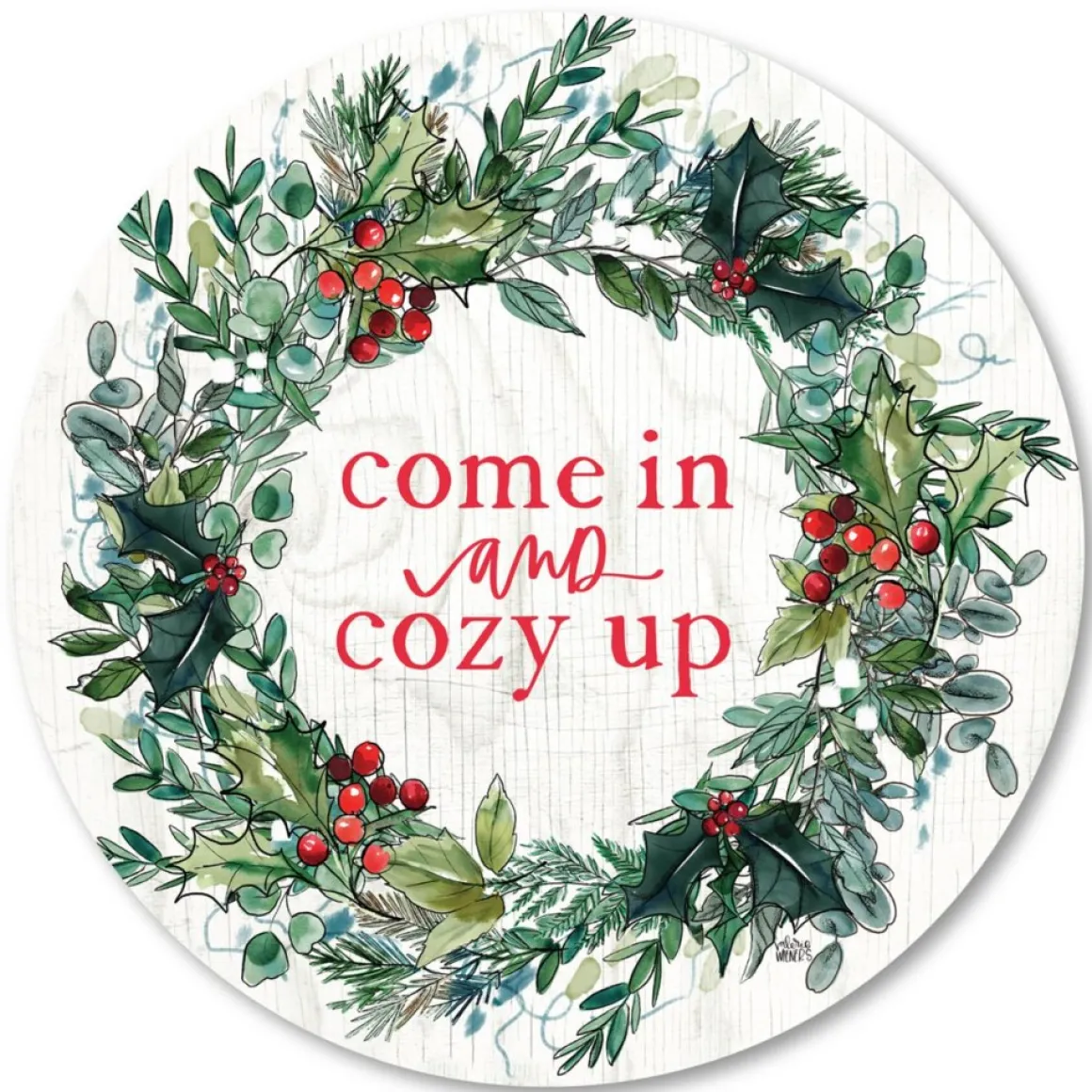 Courtside Market Come In And Cozy Up Reece 15"X15" Circular Board