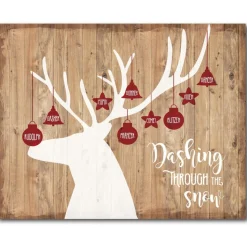 Courtside Market Dashing Through The Snow 8"X10" Board Sign