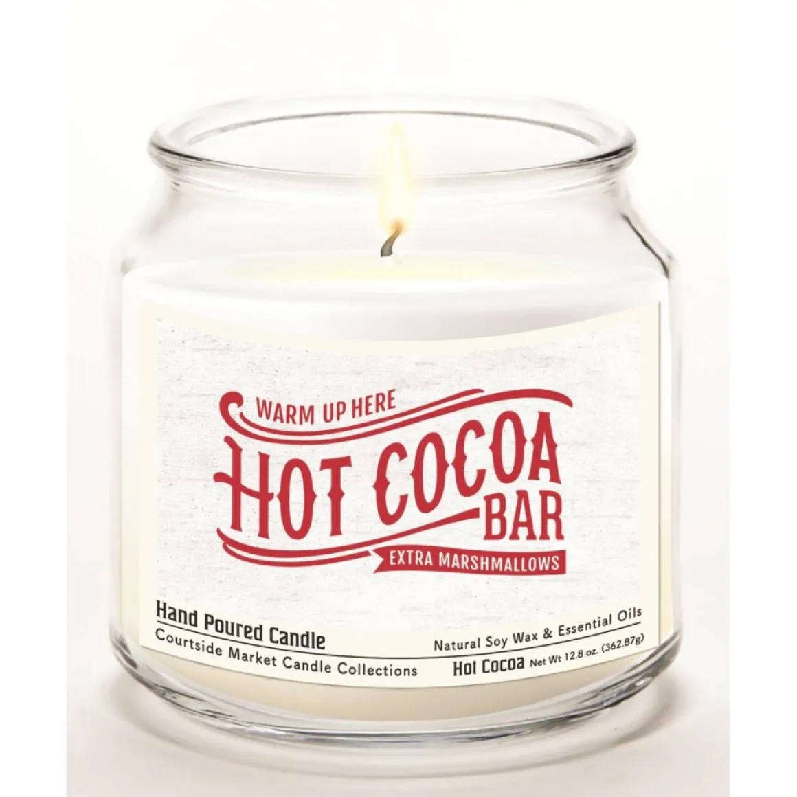 Courtside Market Hot Cocoa Bar Wax Candle In Glass Jar With Silver Lid