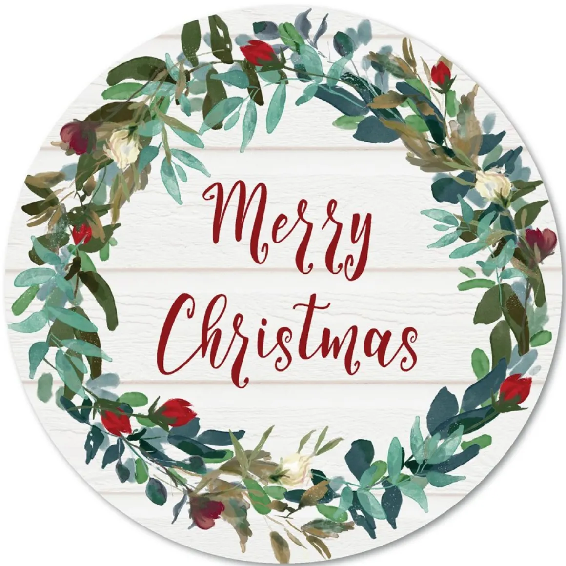 Courtside Market Merry Christmas 12X12 Circular Wood Wall Decor