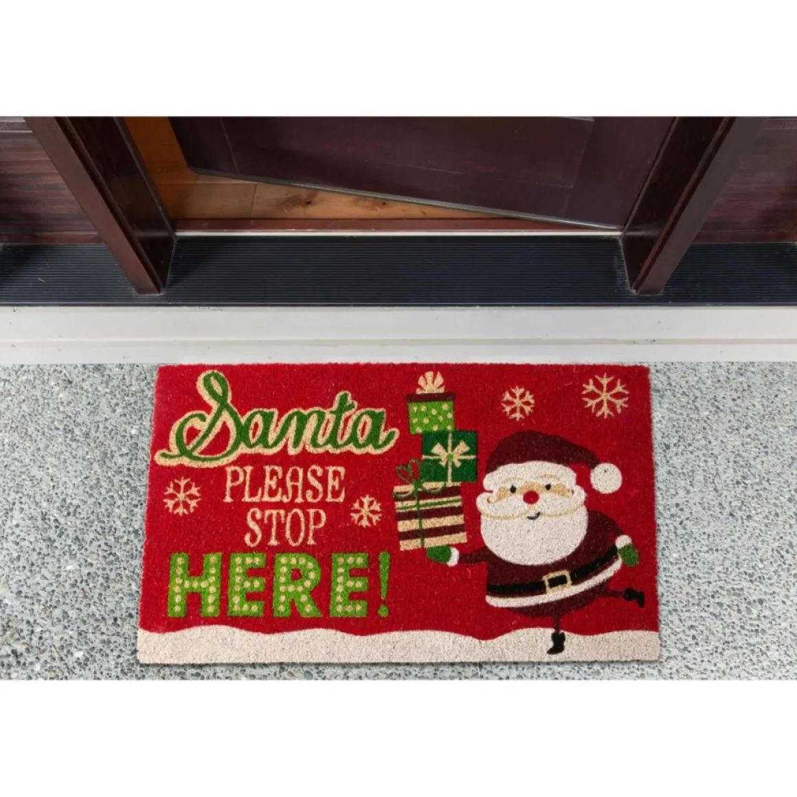 Design Imports Santa Please Stop Here! Doormat