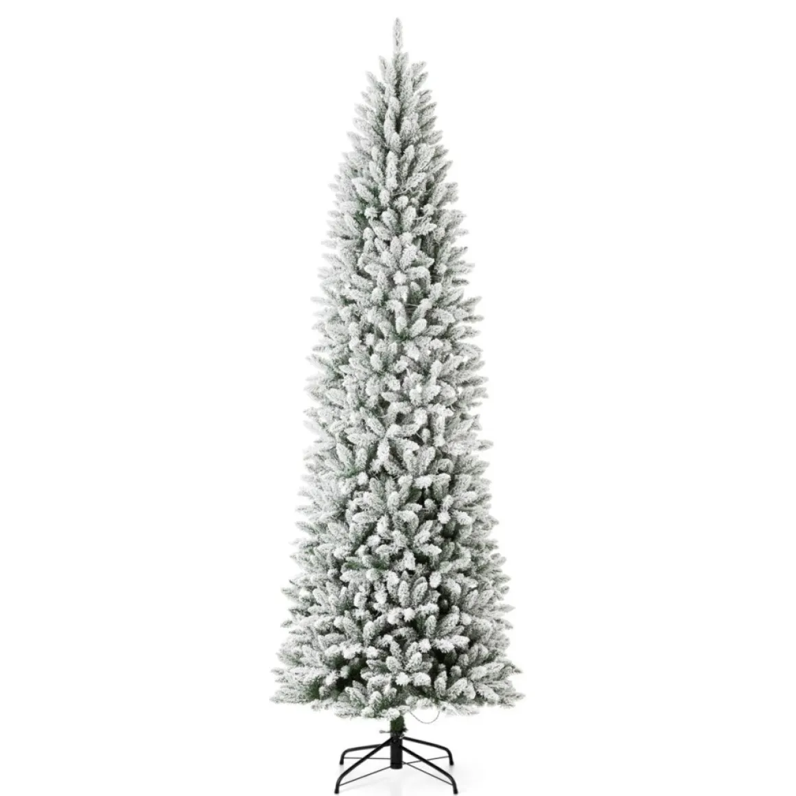 Glitzhome 9 Ft. Preloaded Led Pencil Fir Artificial Christmas Tree