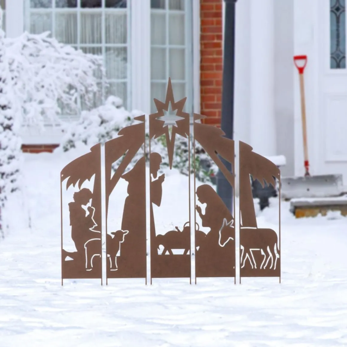 Glitzhome 41.5" Metal Nativity Combo Yard Stake