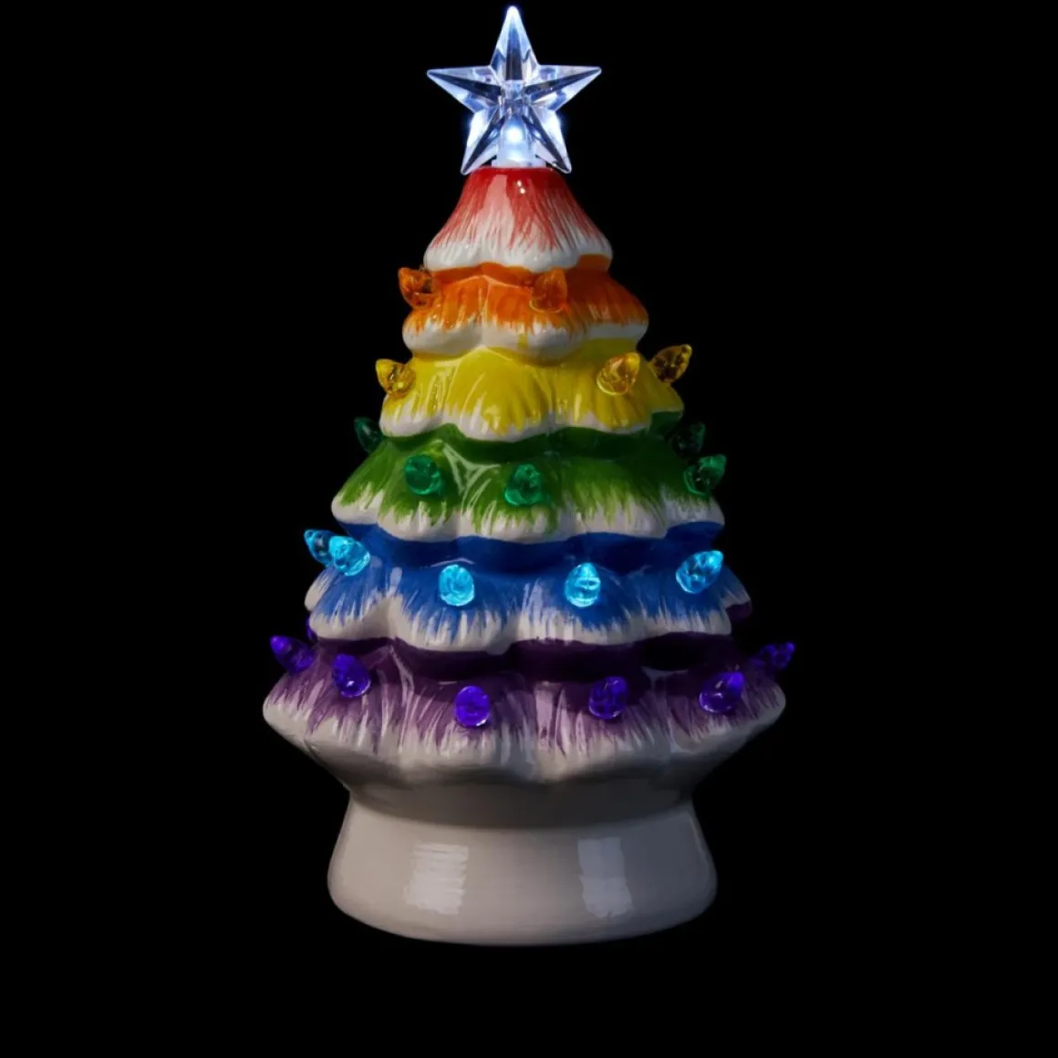 Mr. Christmas 7" Nostalgic Ceramic Rainbow Tree