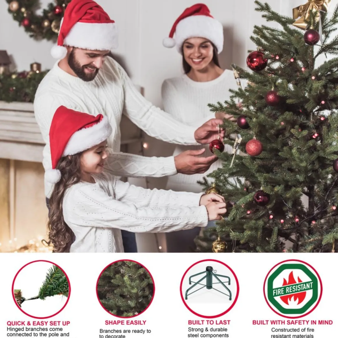 Puleo 6-1/2 Ft. Pre-Lit Green Mountain Fir Artificial Christmas Tree