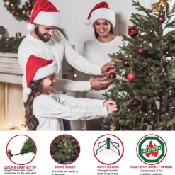 Puleo International 7.5' Pre-Lit Balsam Fir Christmas Tree