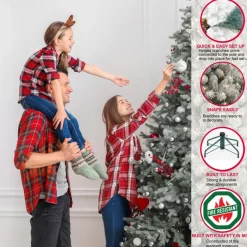 Puleo Intl. 9' Royal Majestic Fraser Fir Flocked Tree With Memory Tips