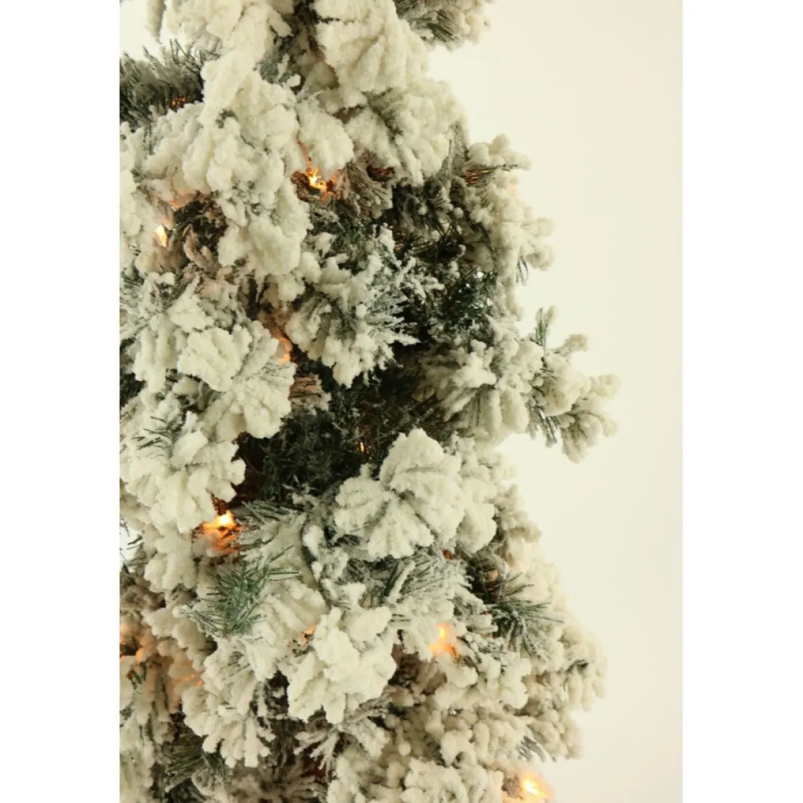 Set Of Snowy Alpine Trees With Clear Lights