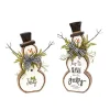 The Gerson Company 2Pk Resin/Metal Snowman Figurines W/ Pine & Bow