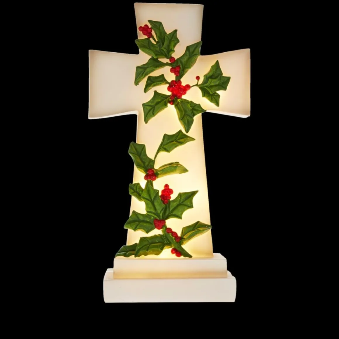 Winter Lane 12" Illuminated Holiday Cross With 6-Hour Timer